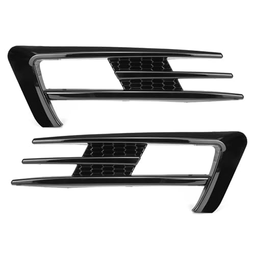 Frontgrills Für VW Für Golf 7 MK7 2014-2017 Nebelscheinwerfer Augenbraue Messer Dekorieren ABS Auto Stoßfänger Vorne Nebelscheinwerfer Kühlergrill Abdeckung Trim Front Bumper Grille(Glossy Black)