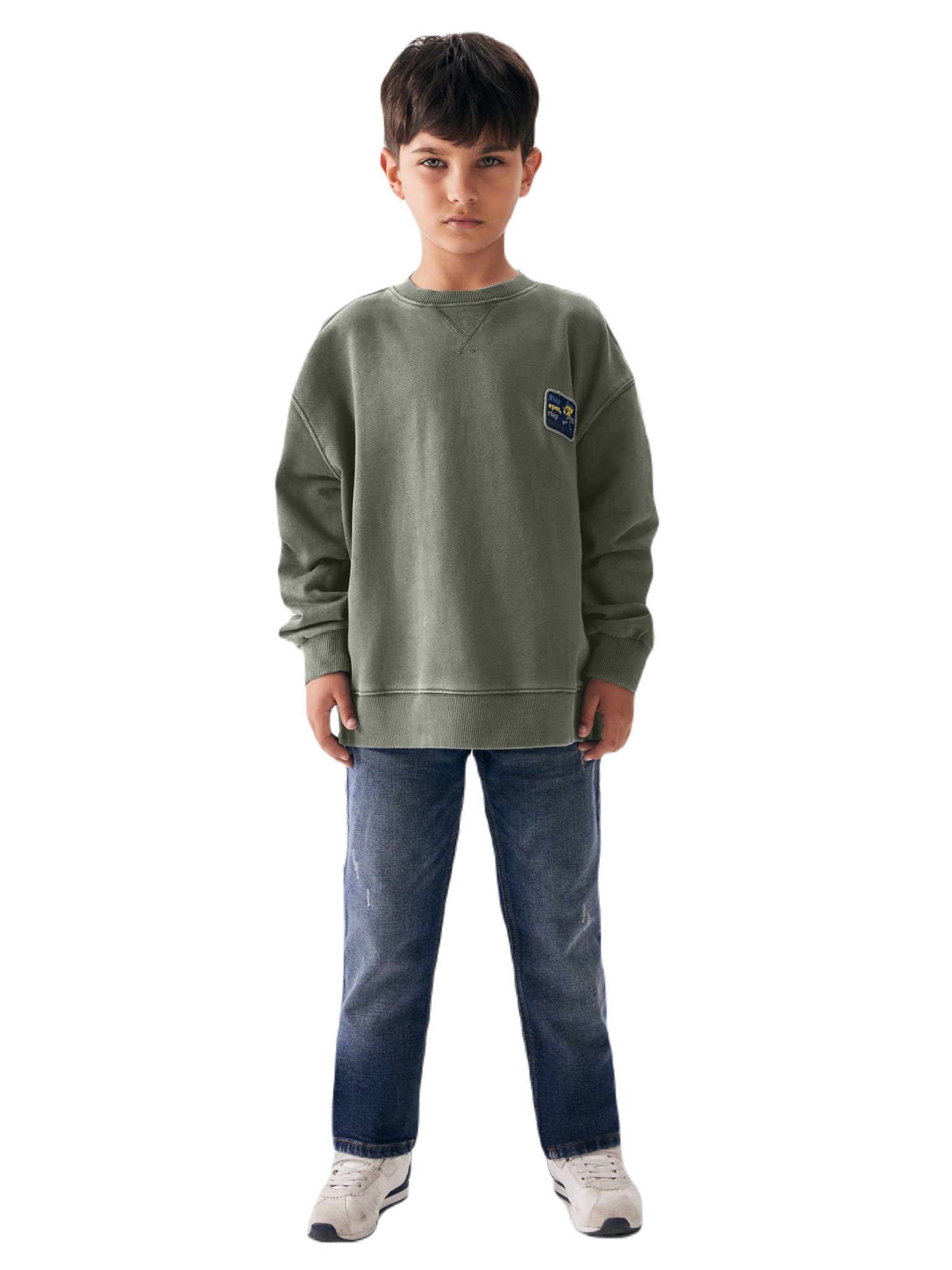 LTB Jeans Sweatshirts für Jungen Tayege Regulär Casual Pullover Langarm mit Crew Neck zum Überziehen aus 100% Baumwolle in Grau - Größe 164CM