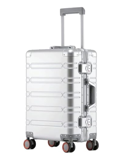 RUVOO Koffer Trolley Reisekoffer Leises, Leichtes Handgepäck, Abriebfester Trolley-Koffer Aus Vollaluminium Und Magnesiumlegierung Koffer Gepäck Rollkoffer (Color : C, Size : 20")