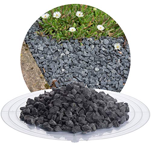 Schicker Mineral – Basaltsplitt 25kg aus Deutschland – Ziersplitt schwarz aus Basalt in verschiedenen Größen von 2-56mm – Basaltbruch Naturstein ideal zur Garten-, Hof- & Weggestaltung