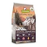 GranataPet Natural Taste Lachs & Pute, Trockenfutter für Hunde, Hundefutter ohne Getreide & ohne Zuckerzusätze, Alleinfuttermittel für ausgewachsene Hunde, 12 kg