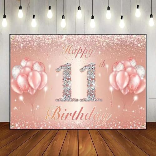 Alles Gute zum 11. Geburtstag BabyDekoration Süß Hintergrund Taufe Hintergrund Prinz Green Screen Spiel Smash Kuchen Banner Ballon 210X150cm