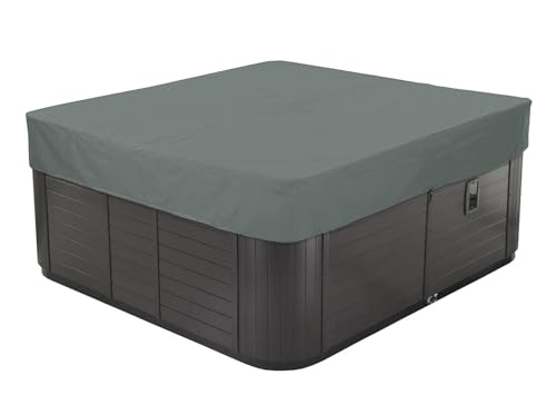 BaCover Outdoor Whirlpool Abdeckung, 210D Oxford-Gewebe Wasserdicht Spa Abdeckung Quadratische Poolabdeckung Mehrere Größen zur Auswahl,Grau,210x210x30cm