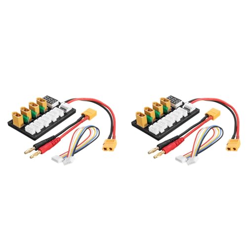 SICOSALT 2X 4CH Parallel Laden Karte XT60 Bananen Stecker für D2 Q6 SC-608 SC-620 B6 LadegeräT LiPo- Aufladen