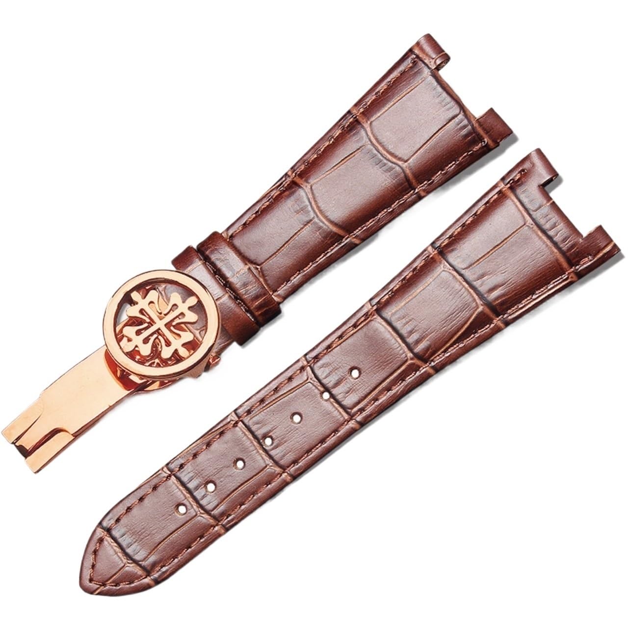 NEYENS Uhrenarmband aus echtem Leder für Patek Philippe 5711 5712G, wasserdicht, schweißfest, konkave Faltschnalle, 25 mm Armband, 25-13mm, Achat