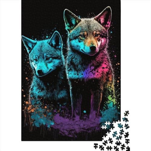 Kunstpuzzle für Erwachsene 1000 Teile Fantasy Strange Wolf Puzzles für Erwachsene Teenager Lernspielzeug Familienspiele (29,53 x 19,69 Zoll)