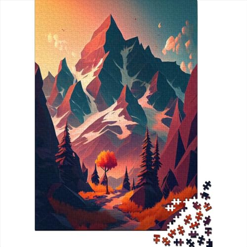 1000 Teile für Erwachsene Schwierige Puzzles Minimalistische Naturmalerei für Erwachsene Puzzles 1000 Teile Puzzles für Erwachsene Geschenke (Size : 75x50cm)