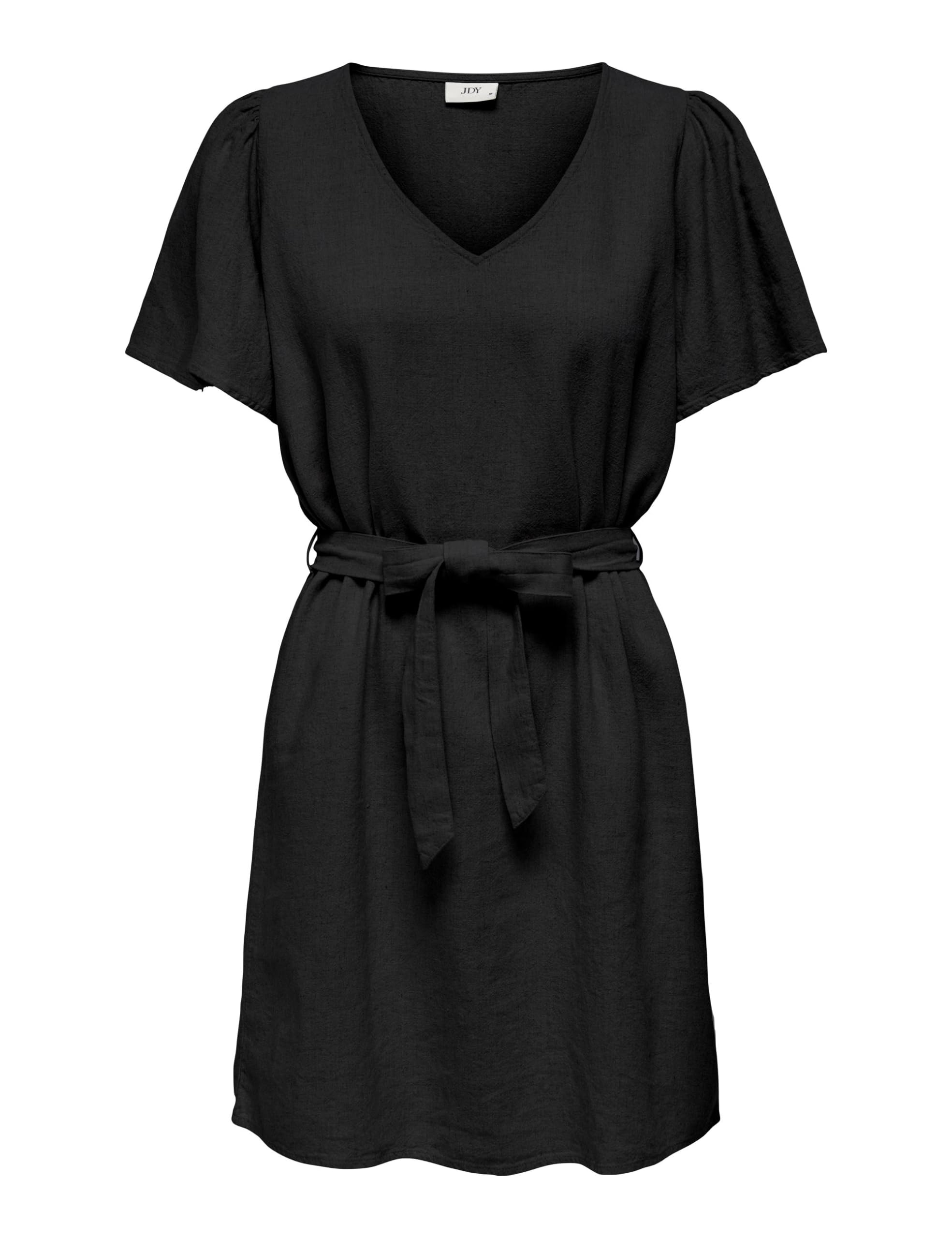 JdY Damen JDYSAY S/S Bell Sleeve Dress WVN Dia Kleid, Black, Small