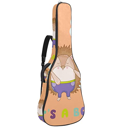 Akustikgitarre-Bundle für Anfänger in voller Größe mit Cutaway-Akustikgitarrentasche mit Fichtendecke, lustiger Hedgehog It's A Boy