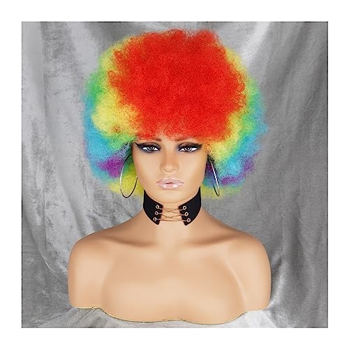 Perücken Afro-Perücken for schwarze Frauen, kurze lockige Afro-Perücke, federnd, riesige, flauschige Puff-Perücken, Premium-Synthetik for Cosplay und den Alltag Damenperücke (Color : 9)