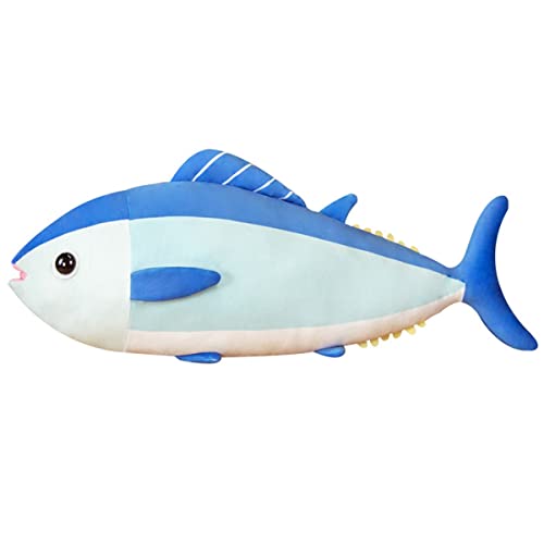 DANAIM Realistisches Riesiges Blauflossen-Thunfisch-Plüschtier, 25,5 Zoll, Grauer Thunfisch-Plüsch, Stofftier, Plüschkissen, Fischpuppe for Heimdekoration, Geburtstag, (Blue)