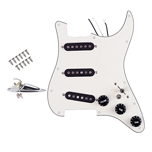 Geladenes Gitarren-Pickguard Einzelne Spulen-E-Gitarren-Pickguard- Pickups Geladene Vorgeführte 11- Loch SSS. Pickups Set Scratchplate Board E-Gitarren-Teilen