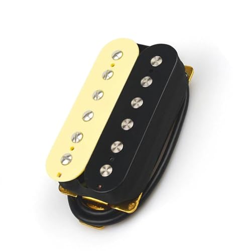 Doppelspulen-Humbucker Im Offenen Stil, Hals- Und Steg-Tonabnehmer Für E-Gitarre, Keramikmagnet e gitarren tonabnehmer (Color : Off white-Black Neck)