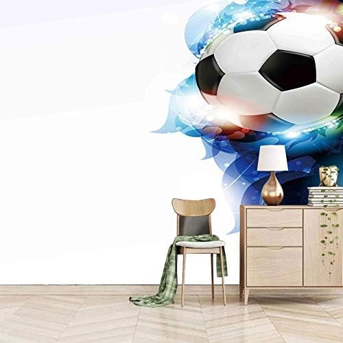 XLMING Schwarzer Und Weißer Fußball 3D Tapeten Home Esszimmer Sofa Schlafzimmer Wohnzimmer TV Hintergrund-250cm×170cm