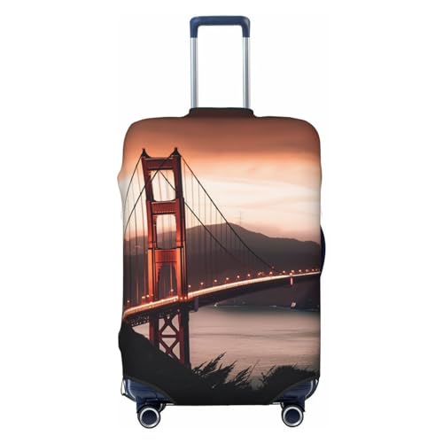 CSGJMYGS Golden Gate Bridge Gepäckabdeckungen für Koffer, waschbar, modisch, dehnbar, kratzfest, passend für 45,7 - 81,3 cm Gepäck, XL, Schwarz, XL, Schwarz , XL