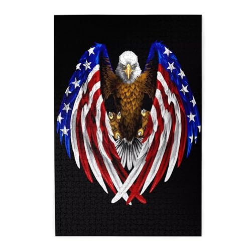 KadUe 11795 Spot Bilderpuzzle, USA-Flagge, Patriotischer Adler, 1000PCS