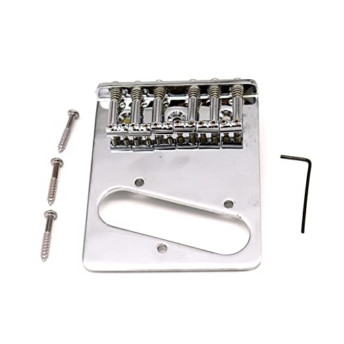 1 Set Vintage 6 String Bridge Mit Schraubenschlüssel Für TELE Tl. E-Gitarre - Chrome Gitarrebrücke