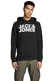 Jack & Jones Jjecorp Noos Logo-Kapuzenpullover für Herren, Schwarz (Black Detail: Reg Fit 19), XL