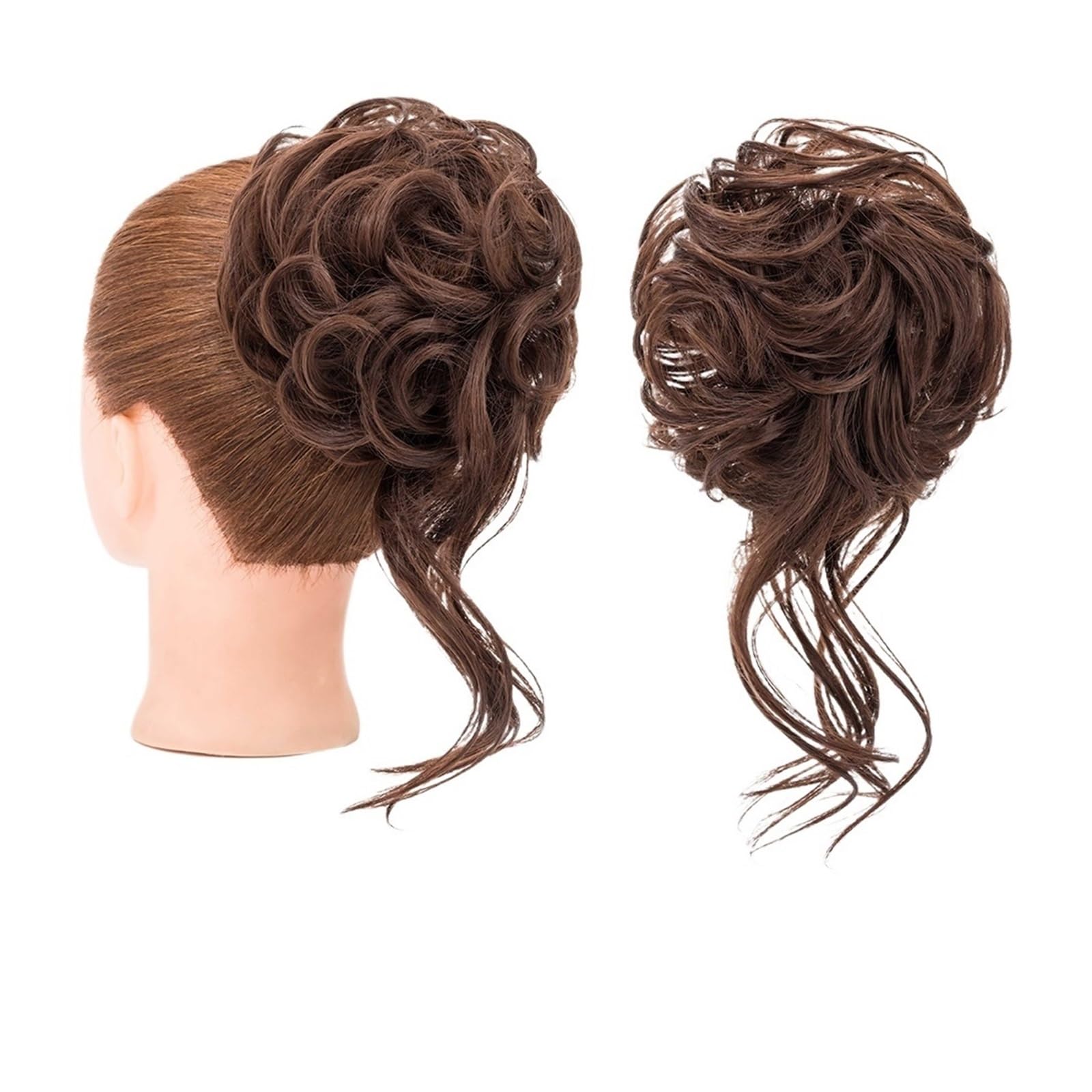 Haarteil Synthetisches, lockiges, elastisches Band, Chignon, Donut mit Zöpfen, Haargummis, unordentliches Dutt-Haar, Hochsteckfrisur, Haarteile, Verlängerungen for Frauen Haarverlängerung(1)