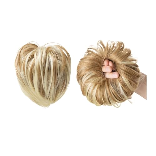 Haarteil Synthetisches Kunsthaar, Dutt, lockiges Band, Haarteil, Haargummi, Scrunchie, Scrunchy Wrap, unordentliches Stück, elastisch, Afro, Chignon, Cheveux, Schwanz, Hochsteckfrisur for Damen Haarve