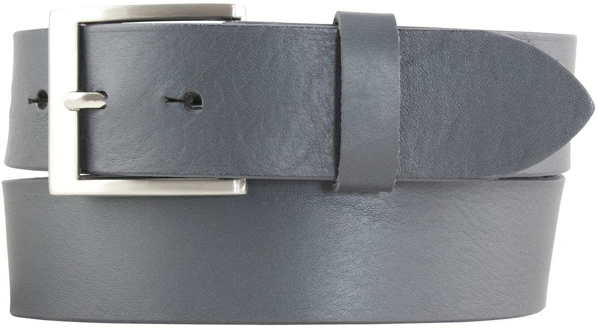 BELTINGER Jeans-Gürtel aus Vollrindleder 4 cm | Hochwertiger Leder-Gürtel für Herren 40mm | Herren-Gürtel made in Italy | Dunkelgrau 120cm