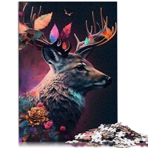 Das Puzzle-Geschenk „Regenbogen-Hirsch-Blumen“ ist ein Puzzle mit 1000 Teilen für Erwachsene aus Holz und eignet ganze Familie. Dieses