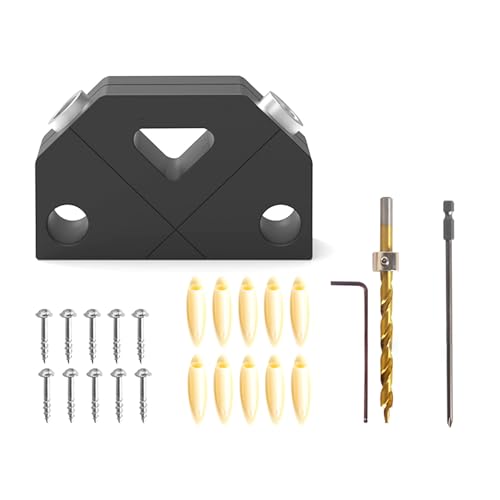 Taschenlochvorrichtungs-Set, 45° Locator Holzbearbeitungswerkzeug Lochschraube Jig Positionierer Bohrdübel Bohrführung Joiner