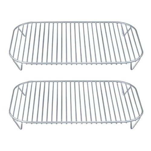 Air Fryer Rack Dehydrator Rack Stainless Steel Grilling Rack Rectangle Air Fryer Basket Tray for Woodfire Air Fryers