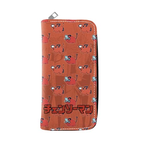 RYNDEX Chains-aw Man Anime Wallet, Spaß Süß Kawaii Kartenetui mit Münzfach, Reise-Kulturbeutel für Ausweis Banknote Münze Foto(Color:Multicolor 7)