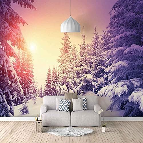 Sonnenschein Wald Schnee 3D Tapeten Wanddekoration Fototapete Sofas Wohnzimmer Wandbild Schlafzimmer-150cm×105cm