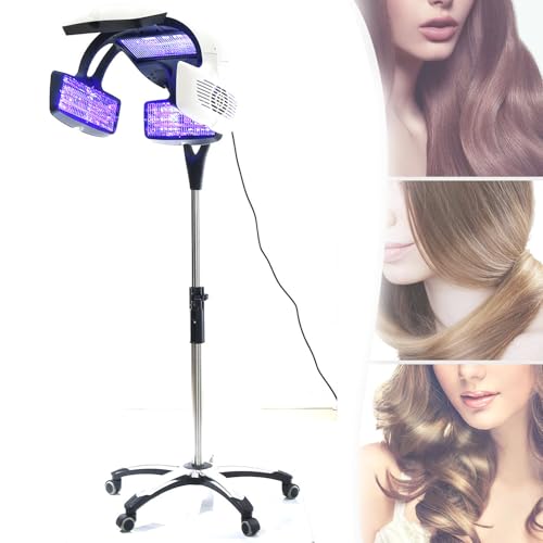 Qiang 5-Kopf-stehender Haartrockner, Haarfärbeprozessor mit LCD-Display, Dauerwellen-Farberhitzer,für Zuhause und Friseursalons für Dauerwellen,Haarfärben,Haarpflege,White