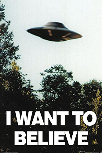 X-Files - I Want to Believe - UFO - Filmposter Kino Movie x-Files Science Fiction Sci Fi 61x91,5 cm + 2 St Posterleisten Holz 61 cm