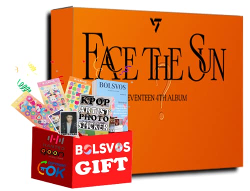 SEVENTEEN -Face the sun [ep.3 Ray ver.] (4th Album) Album+Pre Order Limited Benefits+BolsVos K-POP eBook (21p), 3EA BolsVos Stickers for Toploader, Photocards