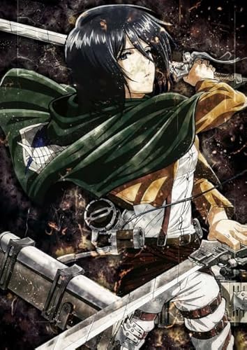 HfmQuisutron Jigsaw Puzzle 1000 Stück Japanische Abenteuer Anime Eren.Jaeger Poster für Spaß Erwachsene Holzpuzzle Lernspielzeug Geschenk Pq41Ay