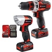 Einhell Akku-Bohrschrauber-Set TE-CD 12/1 Li +22+CL (Li-Ion, 12V, max 30 Nm, 2-Gang-Getriebe, inkl. 2x 2,0 Ah-Akku, Ladegerät, 22tlg. Bit-/Bohrer-Set, Akku-Lampe)