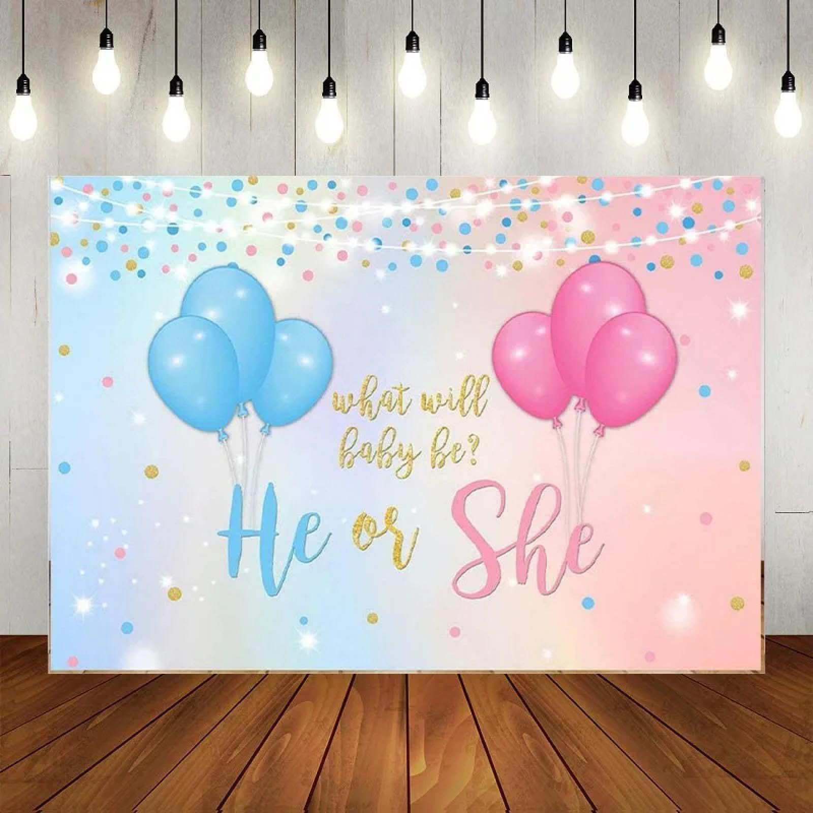 Er Oder Sie Rosa Blau Geschlecht Enthüllen Glitzer Fußabdrücke Mädchen Oder Junge Fotografie Hintergrund Party Dekoration geboren Banner 240X180cm