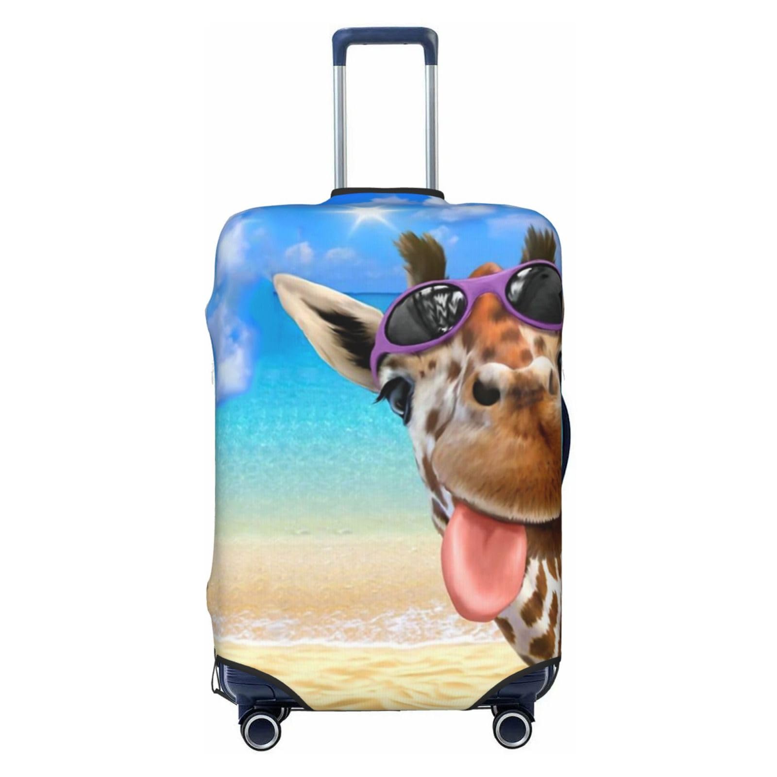 Miniks Reisegepäckhülle mit Strandgiraffe, strapazierfähig, passend für 45,7 - 81,3 cm große Gepäckstücke, Größe XL, Schwarz, X-Large