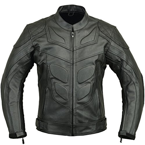 GEARX Batman Stil Leder Motorrad Schutzjacke, M