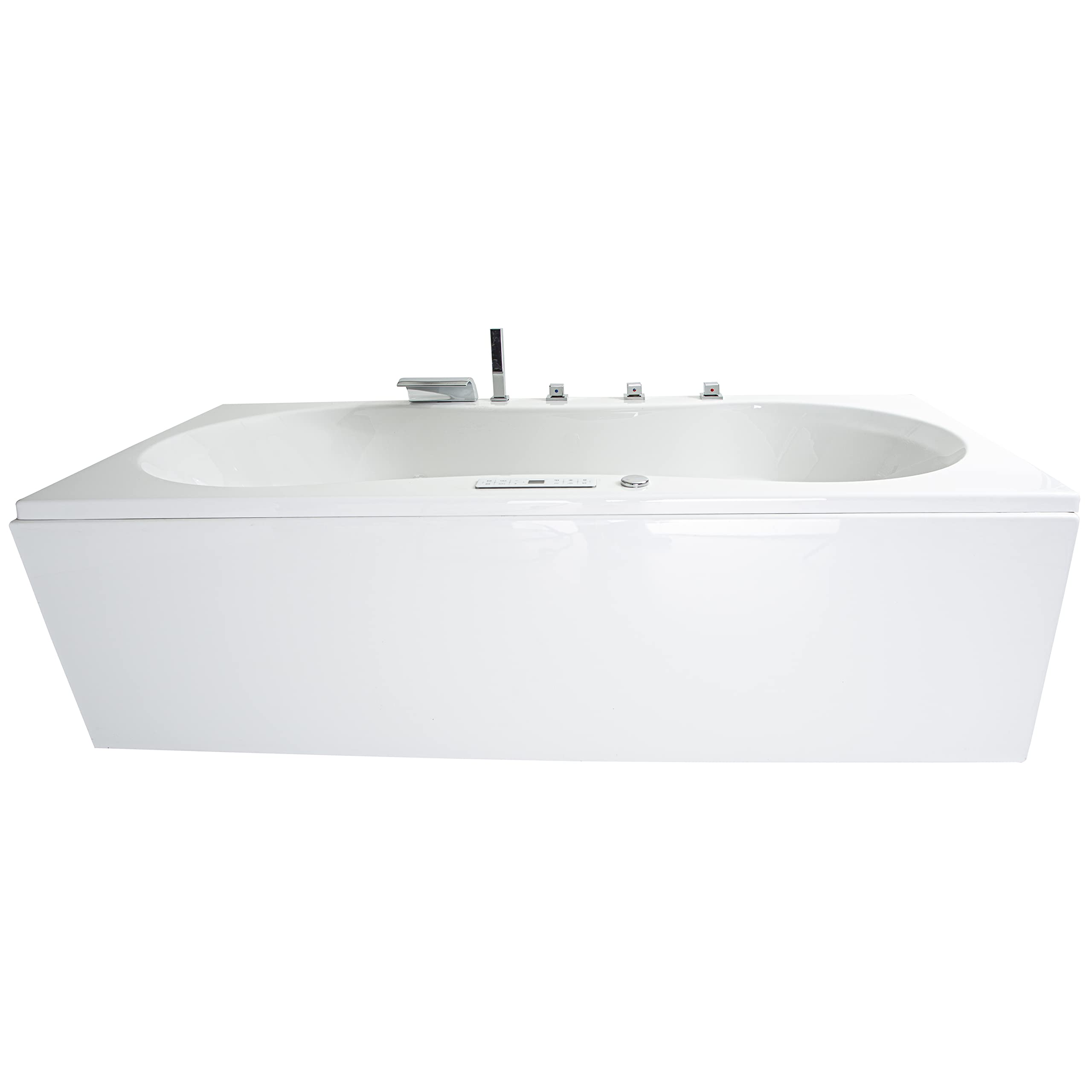 Basera® PREMIUM Indoor Whirlpool Badewanne Palma 190 x 90 cm mit 20 Massagedüsen, Heizung, Ozongenerator, Bodenansaugung, Wasserfall, LED-Ambiente, Touchpanel, Bluetooth, Radio