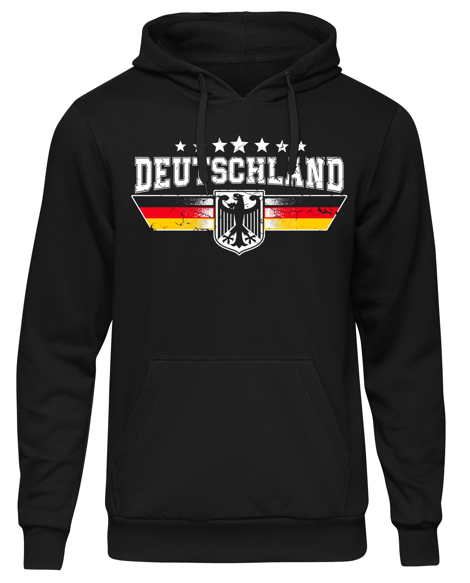 UGLYSHIRT Deutschland Herren Kapuzenpullover | Fanartikel Fussball EM WM Deutschland Flagge Germany Hoodie Deutschland Pullover Deutschland Trikot | M4 Schwarz (4XL)