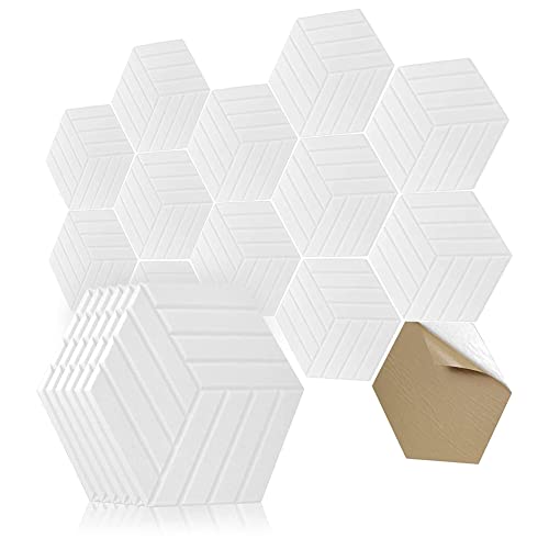 Potadak Schallschutzplatten Hexagon Selbstklebend 12 Stück Akustikplatte, Schalldämpfplatte für Studio Office Home 2