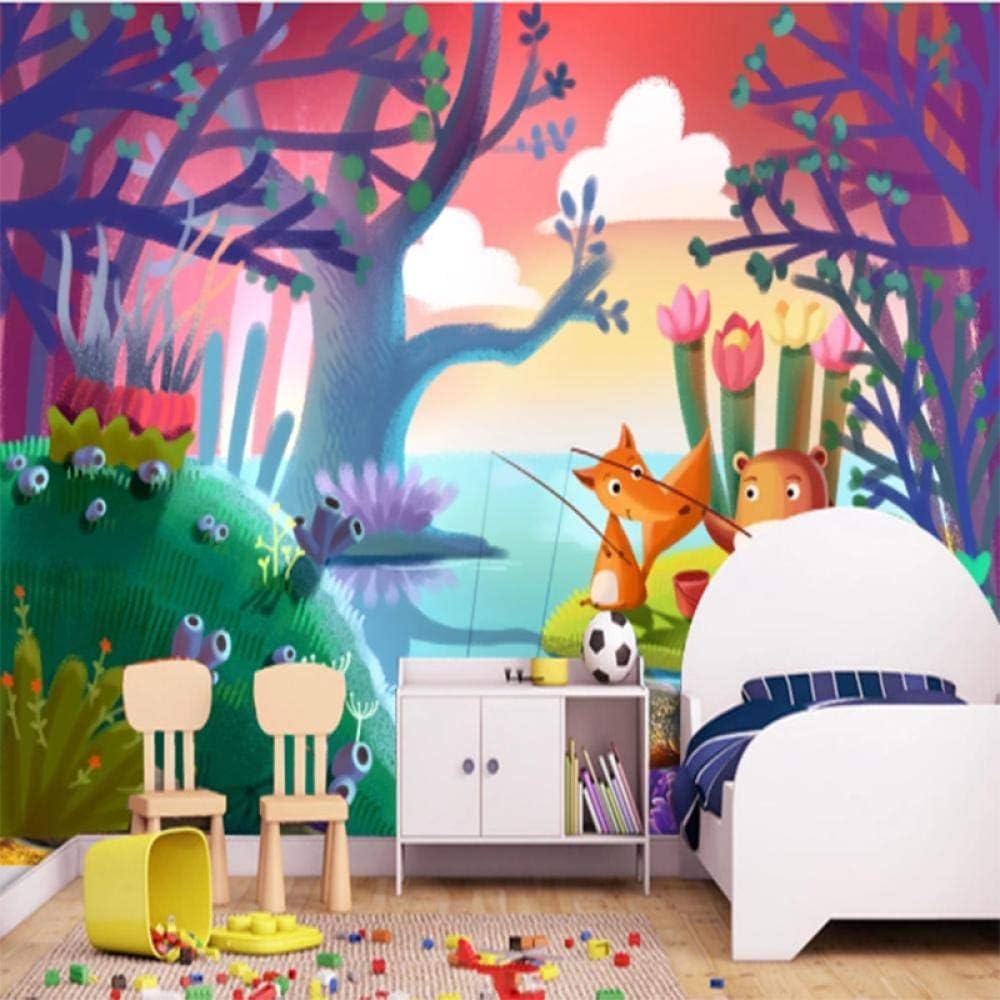 Cartoon-Wald 3D Tapete Poster Restaurant Schlafzimmer Wohnzimmer Sofa TV Dekorative Wand-400cm×280cm