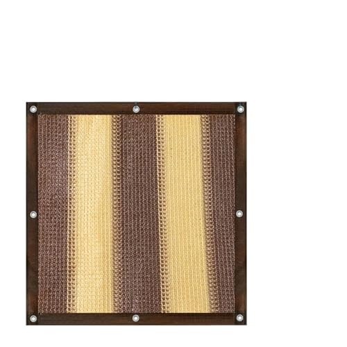 AMEEDA Balkon Sichtschutz Außenterrasse Schattierungssegel Sonnenschutznetz Balkonzaun Sichtschutz Mesh Hinterhof Pergola Sonnenschutzüberdachung(Brown Yellow Stripes,1x2m)