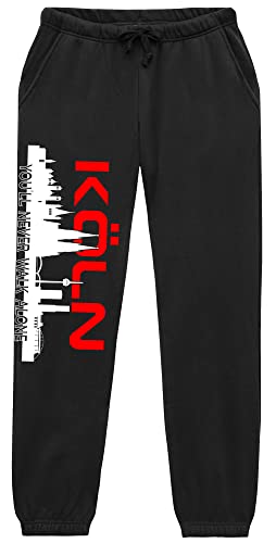 Köln Skyline Jogginghose | Fussball Skyline Hose Ultras Sporthose Freizeithose | (XL)