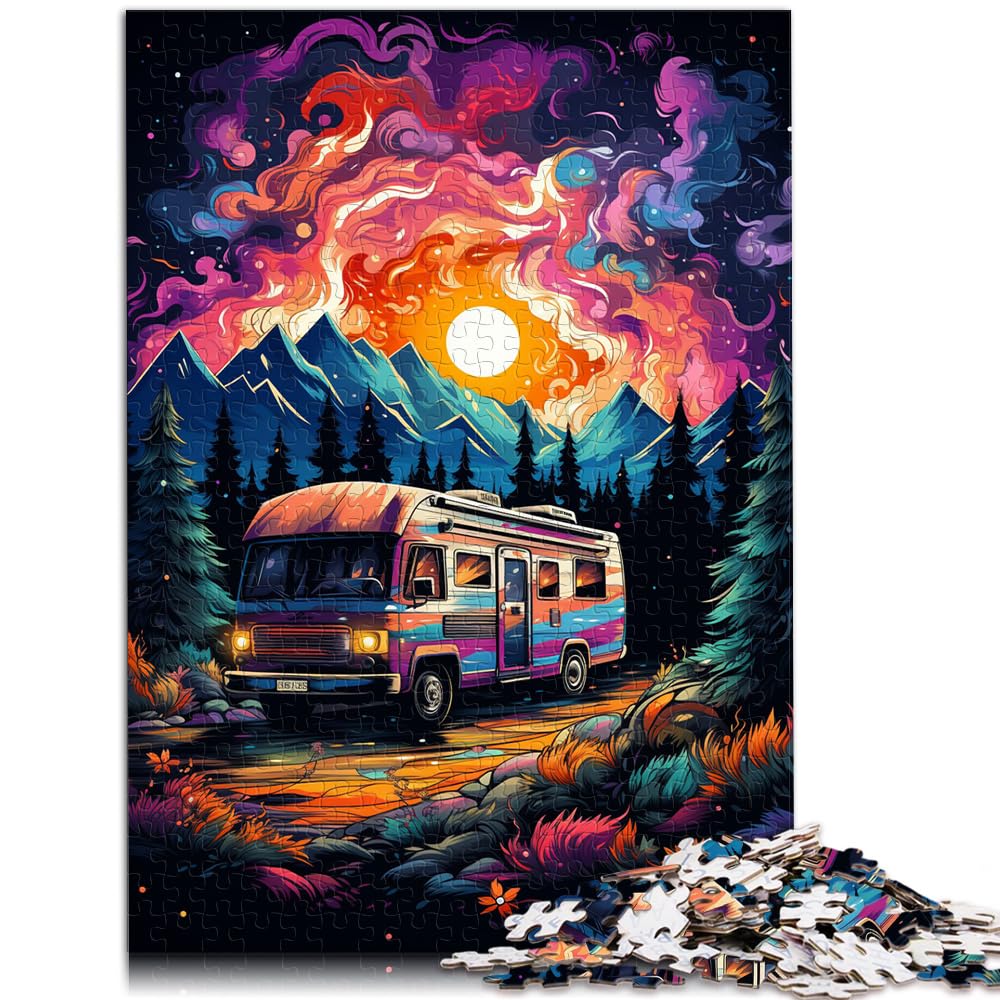 Puzzle für Erwachsene, buntes Auto bei Nacht, 1000 Teile, Puzzle, Holzpuzzle, Spielzeug, Puzzle, Lernspiele, Stressabbau-Puzzle, 1000 Teile (50 x 75 cm)