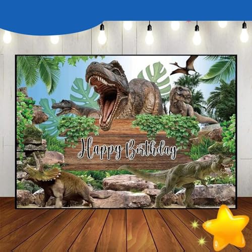 Dinosaurier Tropisch Dschungel Safari Foto Dekoration Vinyl Baby Dusche See Bäume 240X180cm