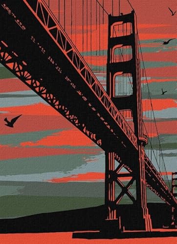 Hfmquisutron Jigsaw Puzzle 1000 Teile San Francisco Bridge Travel Poster Holz Buntes Geschicklichkeitsspiel Für Die Ganze Familie Rg68Sm