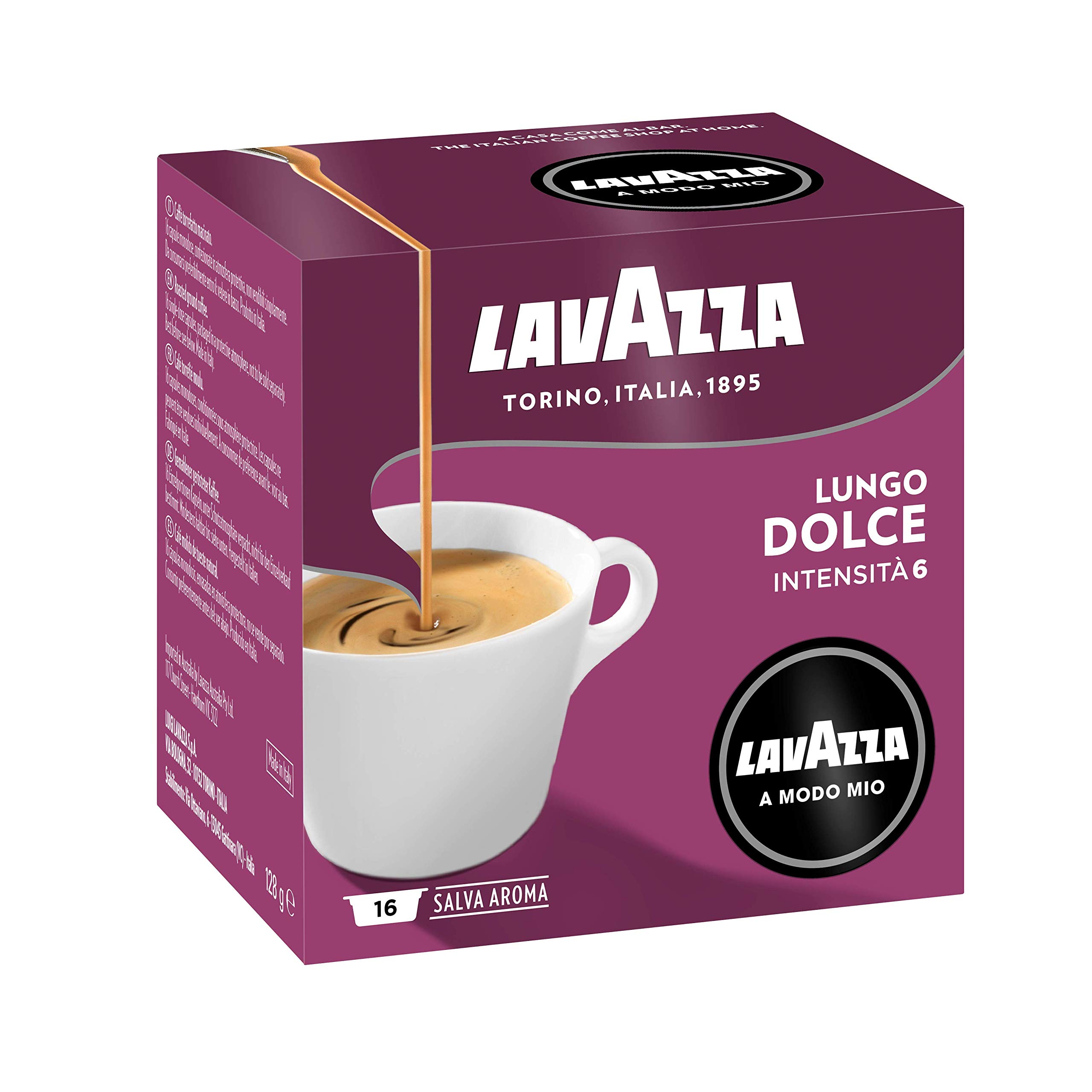 Lavazza Ein Modo Mio Lungo Dolce Kapseln Packung mit 16 Pods 6 boxen