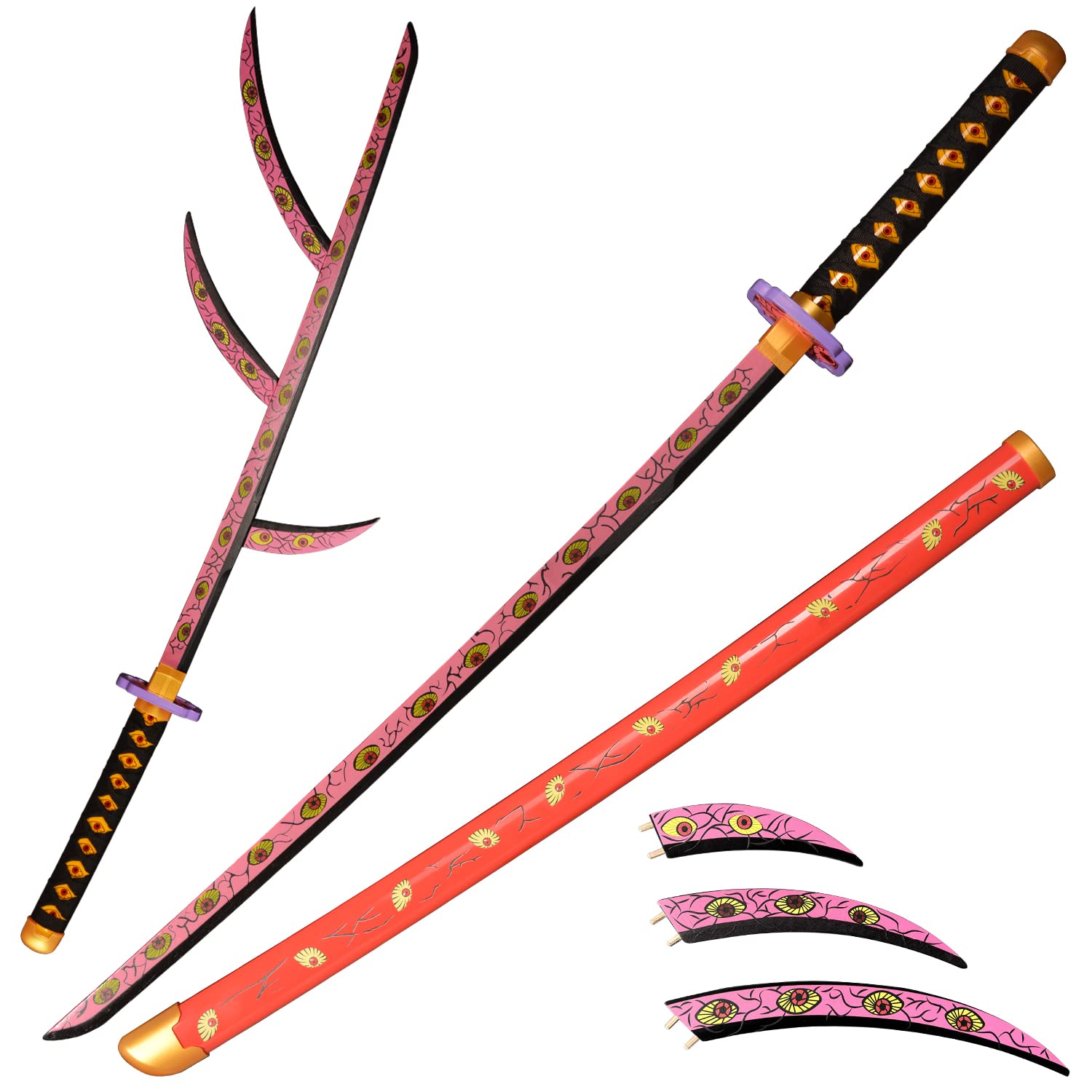 LQZJG Anime Bambus Schwert Cosplay Schwert,Kokushibou Schwert Katana 103cm/40 Zoll