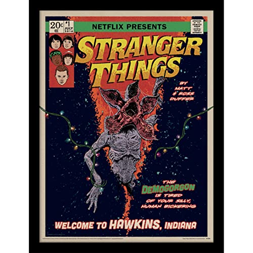 Pyramid International Stranger Things Poster (Demogorgon Comic Design) 30 cm x 40 cm - Offizieller Merchandise-Artikel ​ ​